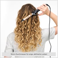 Ondulator de păr BaByliss C319E 19 mm – Înveliș Satin Touch, 10 trepte de temperatură, ondulator profesional, suport de siguranță încorporat, negru-roz 3