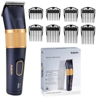 Mașină de tuns cu acumulator BaByliss E986E Lithium Performance - 45 setări de lungime (0,6-28 mm), 8 accesorii pieptene, albastru închis/auriu 1