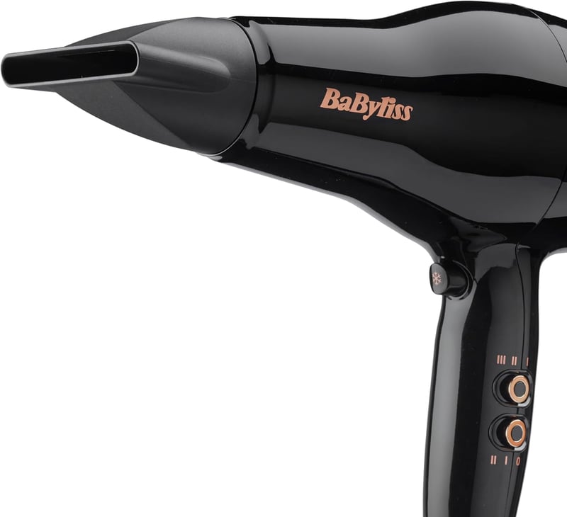 BaByliss Pro Power Hajszárító 2300W - Professzionális Szalon AC Motor, Ion Technológia Göndörödés Ellen, 3 Hőfok 2 Sebesség, Fekete