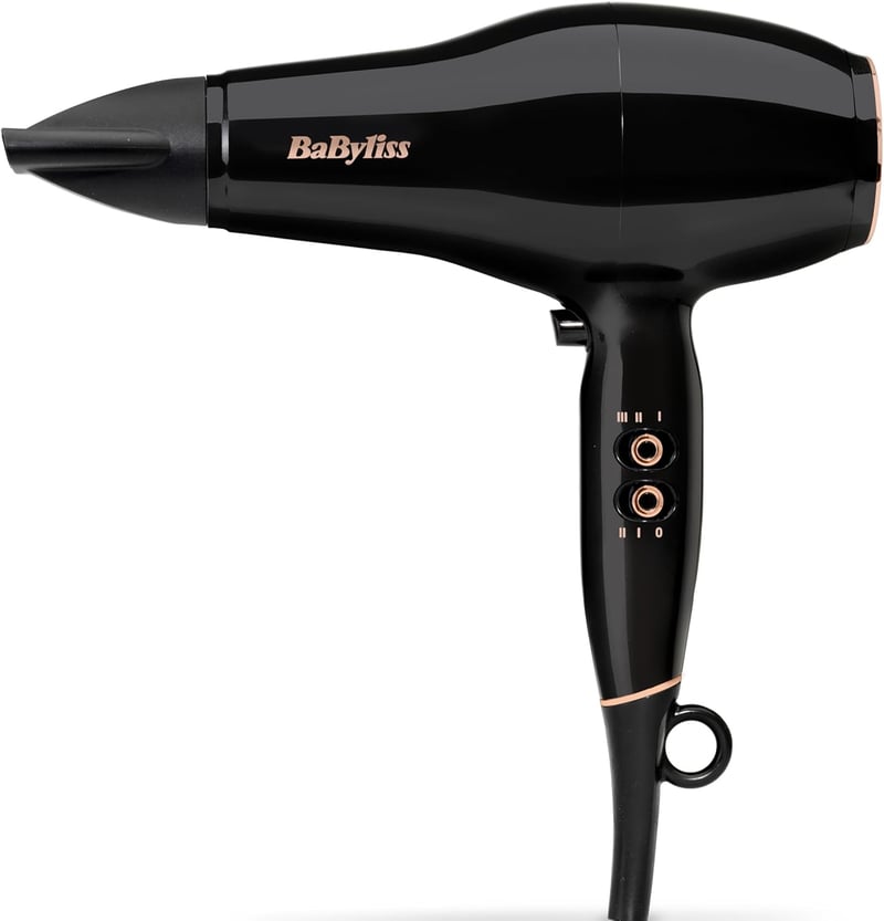 BaByliss Pro Power Hajszárító 2300W - Professzionális Szalon AC Motor, Ion Technológia Göndörödés Ellen, 3 Hőfok 2 Sebesség, Fekete