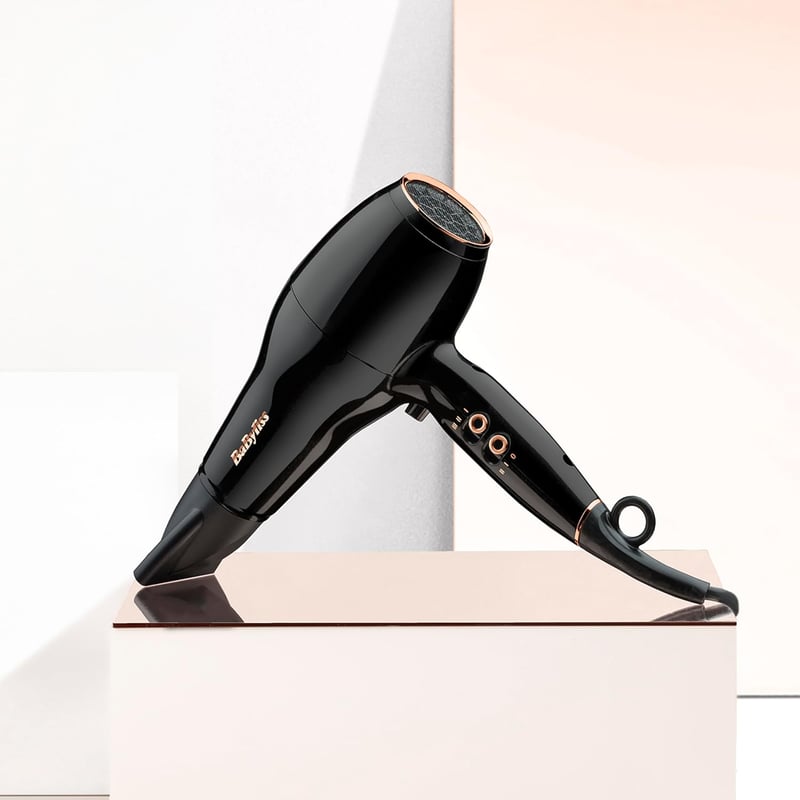 BaByliss Pro Power Hajszárító 2300W - Professzionális Szalon AC Motor, Ion Technológia Göndörödés Ellen, 3 Hőfok 2 Sebesség, Fekete