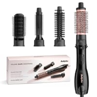 Perie cu aer cald 4 în 1 BaByliss Smooth Finish 1200 AS122E pentru uscare și coafare, tehnologie ionică și ceramică, 4 accesorii, 1200W, negru/roz 1