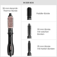 Perie cu aer cald 4 în 1 BaByliss Smooth Finish 1200 AS122E pentru uscare și coafare, tehnologie ionică și ceramică, 4 accesorii, 1200W, negru/roz 10