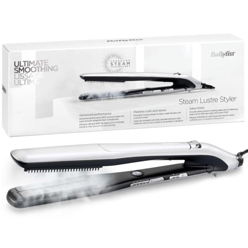 Parná žehlička na vlasy BaByliss Steam Lustre ST595E – technológia Surround Steam pre hladšie a lesklejšie vlasy