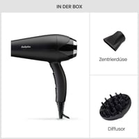 Fénič na vlasy BaByliss Turbo Smooth D572DE 2200W s difuzérom a iónovou technológiou, čierny 6