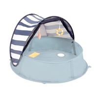 Babymoov Aquani 3-in-1 Strandmuschel Strandsátor UV 50+ védelemmel, pancsolómedencével és utazóággyal - Matróz mintás 1