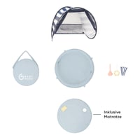 Babymoov Aquani 3-in-1 Strandmuschel Strandsátor UV 50+ védelemmel, pancsolómedencével és utazóággyal - Matróz mintás 7