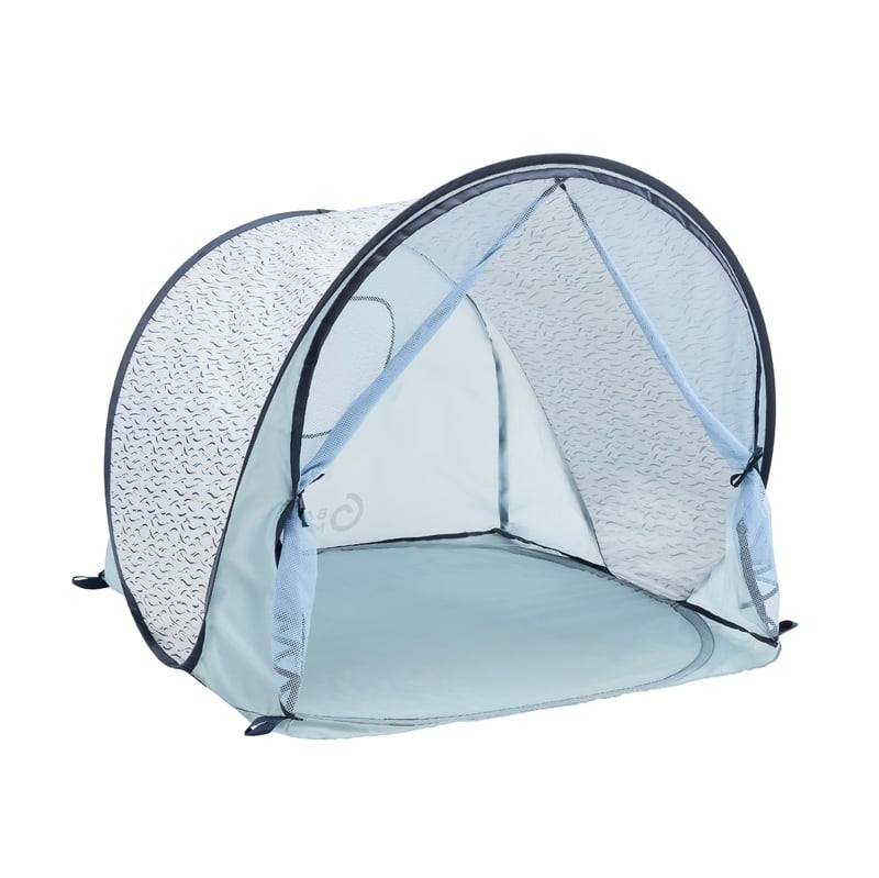 Cort de plajă pop-up cu protecție UV SPF 50+ pentru bebeluși Babymoov, cu plasă împotriva insectelor - Blue Waves - Adăpost solar