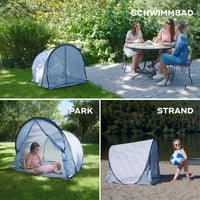Cort de plajă pop-up cu protecție UV SPF 50+ pentru bebeluși Babymoov, cu plasă împotriva insectelor - Blue Waves - Adăpost solar 6
