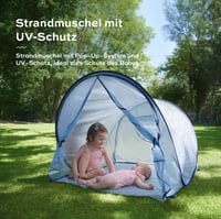 Cort de plajă pop-up cu protecție UV SPF 50+ pentru bebeluși Babymoov, cu plasă împotriva insectelor - Blue Waves - Adăpost solar 2