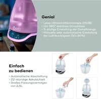 Babymoov Hygro Plus ultrahangos párásító, éjszakai fény és aromaterápia funkcióval 4