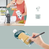 Set pungi reutilizabile pentru piure Babymoov ISY Pouches – 150 ml, 20 bucăți, din plastic reciclat 4
