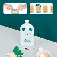 Set pungi reutilizabile pentru piure Babymoov ISY Pouches – 150 ml, 20 bucăți, din plastic reciclat 5