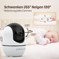Babystar Bébiőr 7" IPS Kijelzővel - 1080P HD Kamera, 360° Forgatható, Éjjellátó, Kétirányú Hang, 22 Órás Akkumulátor, Hőmérséklet Figyelés,  5