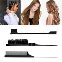 Set de 3 perii și piepteni de coafat pentru frizeri/coafori - negru 7