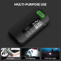 Hordozható digitális autó és kerékpár kompresszor - 150PSI, LED, 2000mAh 4