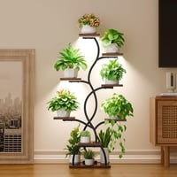 BACEKOLL 8 szintes növénytartó LED növénylámpa 124 cm fém fa virágállvány 3