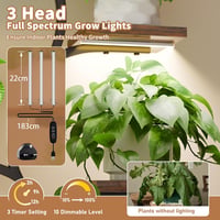 BACEKOLL 8 szintes növénytartó LED növénylámpa 124 cm fém fa virágállvány 6