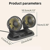 Baceyong 12V Dupla Fejes Autós Ventilátor Szivargyújtó Csatlakozóval - 360° Vízszintes, 180° Függőleges Forgatható, Teherautóba, SUV-ba 5
