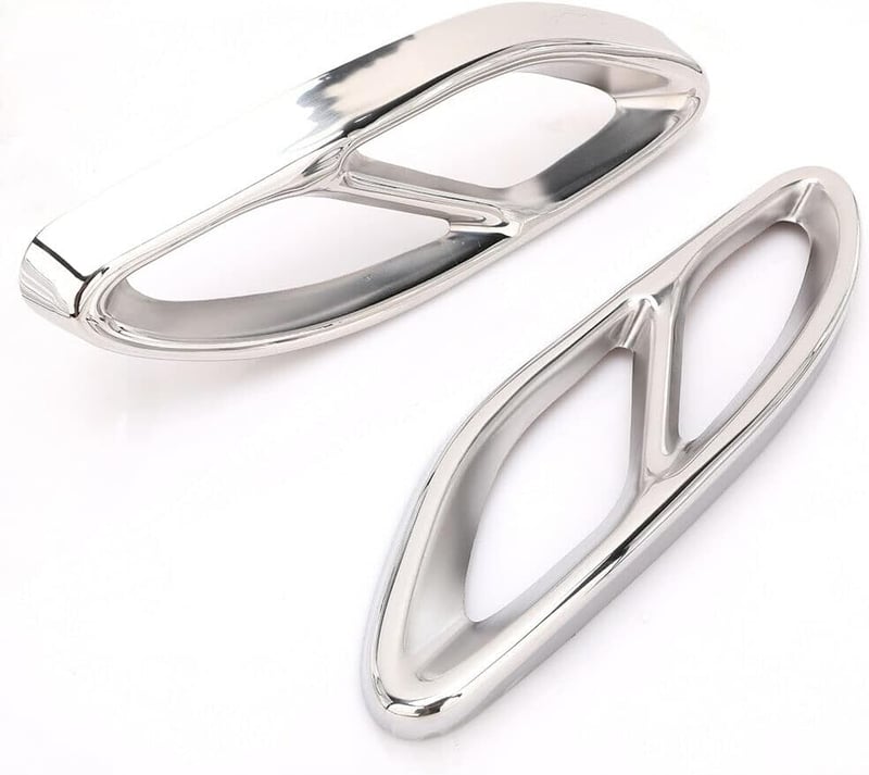 Baceyong 2db Rozsdamentes Kipufogó Trim Mercedes C-Class W205 Chrome Sportlook