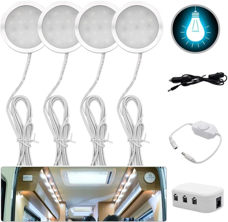 Baceyong 4db 12V LED Spot Lámpa Lakóautóhoz Természetes Fehér Fény