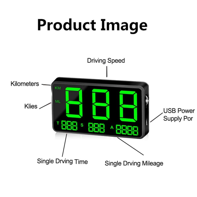 Baceyong 5.5" Autós HUD Kijelző Sebességmérő km/h Figyelmeztetéssel