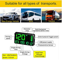 Baceyong 5.5" Autós HUD Kijelző Sebességmérő km/h Figyelmeztetéssel 9