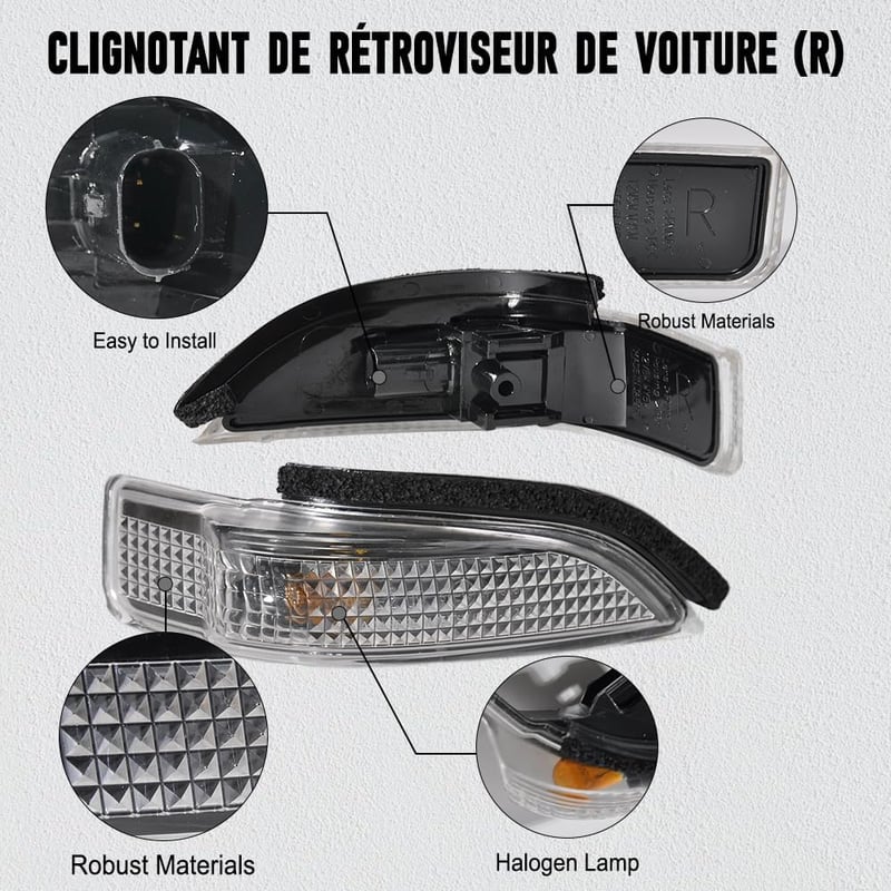 Baceyong Oldaltükör Világítás Csere Toyota Yaris Corolla Bal Jobb Oldal LED Lámpa Tartós Fényes 22.5W