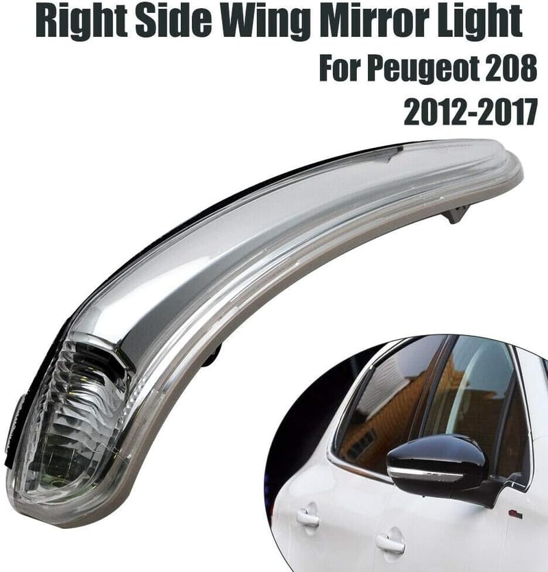 Baceyong Peugeot 208 Jobb Oldali Irányjelző Visszapillantó Tükörbe 2012-2017 Modellekhez - Vízálló Tükörlámpa Csere