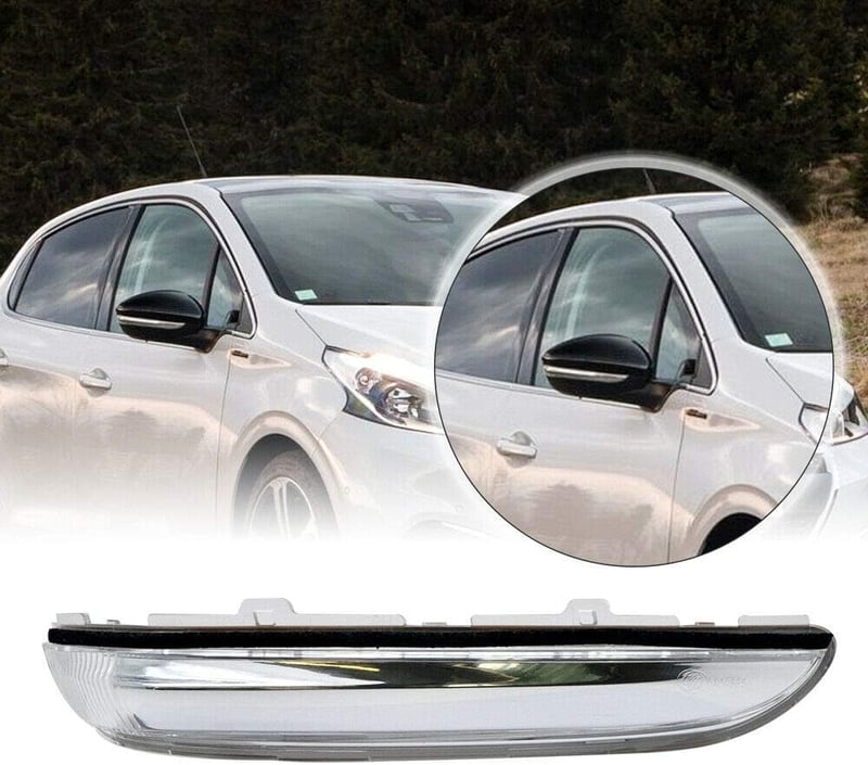 Baceyong Peugeot 208 Jobb Oldali Irányjelző Visszapillantó Tükörbe 2012-2017 Modellekhez - Vízálló Tükörlámpa Csere