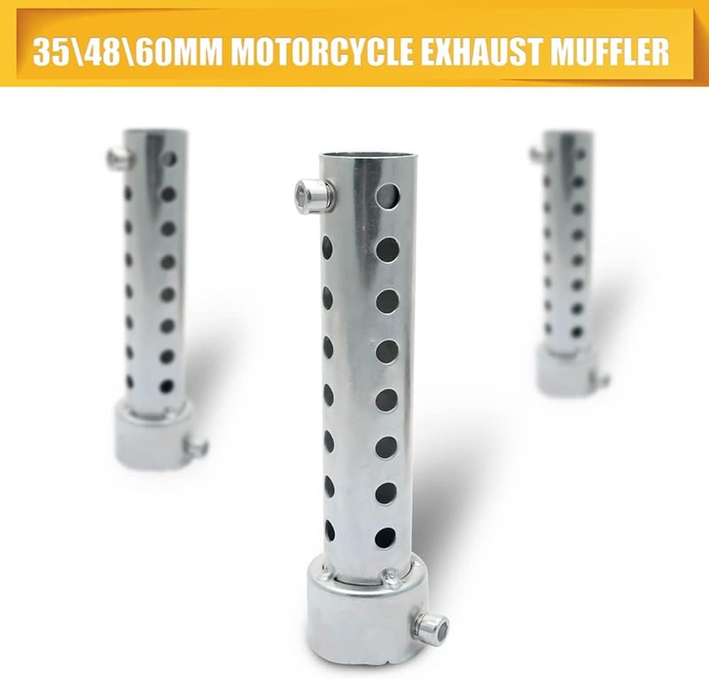 Baceyong Univerzális Motoros Kipufogó Hangtompító 60mm Ezüst Színű Levehető Cső