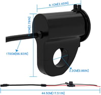 Baceyong Vízálló 12V Motoros Töltő QC3.0 Dupla USB Porttal és Feszültségmérővel - Okostelefon, Tablet és GPS Töltéshez 5