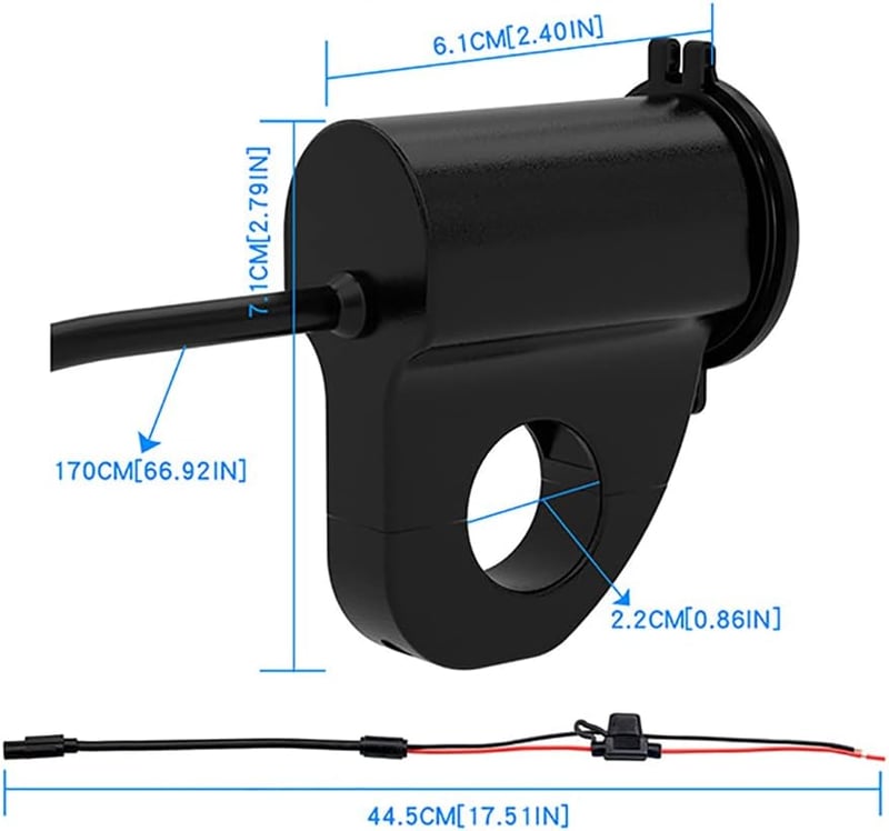 Baceyong Vízálló 12V Motoros Töltő QC3.0 Dupla USB Porttal és Feszültségmérővel - Okostelefon, Tablet és GPS Töltéshez