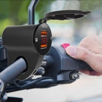 Baceyong Vízálló 12V Motoros Töltő QC3.0 Dupla USB Porttal és Feszültségmérővel - Okostelefon, Tablet és GPS Töltéshez 3