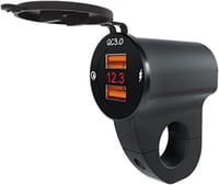 Baceyong Vízálló 12V Motoros Töltő QC3.0 Dupla USB Porttal és Feszültségmérővel - Okostelefon, Tablet és GPS Töltéshez 1