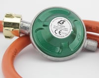 Set regulator de presiune gaz Bachfischer DSS cu etichetă de siguranță și furtun de gaz de 80 cm, 50 mbar, pentru arzătoare, grătare cu gaz și grătare pentru paella 7