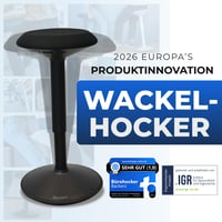 Ergonomická kancelárska stolička Backerz, výškovo nastaviteľná otočná stolička 55 – 80 cm s hojdacím efektom, matná čierna, protišmykové aktívne sedadlo do kancelárie 2