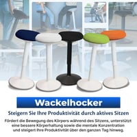 Ergonomická kancelárska stolička Backerz, výškovo nastaviteľná otočná stolička 55 – 80 cm s hojdacím efektom, matná čierna, protišmykové aktívne sedadlo do kancelárie 4