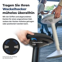 Ergonomická kancelárska stolička Backerz, výškovo nastaviteľná otočná stolička 55 – 80 cm s hojdacím efektom, matná čierna, protišmykové aktívne sedadlo do kancelárie 9