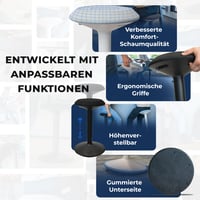 Ergonomická kancelárska stolička Backerz, výškovo nastaviteľná otočná stolička 55 – 80 cm s hojdacím efektom, matná čierna, protišmykové aktívne sedadlo do kancelárie 3