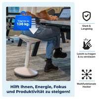 Ergonomická kancelárska stolička Backerz, výškovo nastaviteľná otočná stolička 55 – 80 cm s hojdacím efektom, matná čierna, protišmykové aktívne sedadlo do kancelárie 6