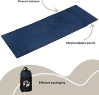 Backpacker's Journey ultrakönnyű higiénikus hálózsák cipzár nélkül, 100% pamut - kék - 225 g 4