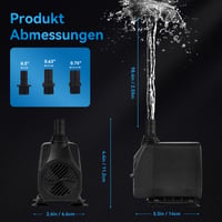 BACOENG Akvárium Szivattyú 45W 2500L/H Merülő Vízszivattyú Szökőkút Kerti Tó Akvárium Szökőkúthoz Mini Vízpumpa 3