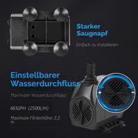 BACOENG Akvárium Szivattyú 45W 2500L/H Merülő Vízszivattyú Szökőkút Kerti Tó Akvárium Szökőkúthoz Mini Vízpumpa 4