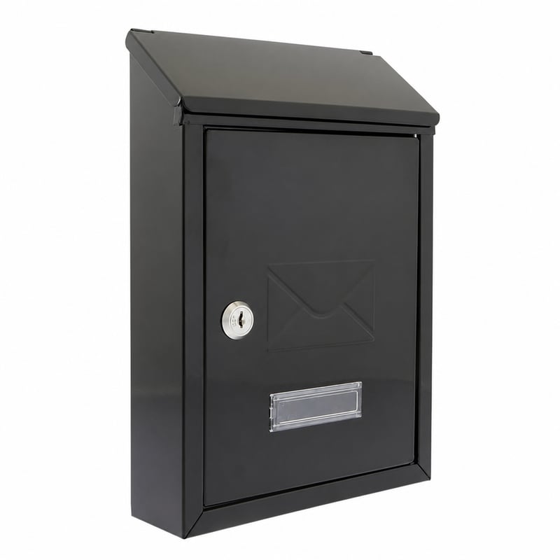 Cutie poștală montabilă pe perete Burg-Wächter Avon MB09BK, din oțel zincat — defectă, pentru piese: fără cheie (stare: vezi a 2-a imagine)