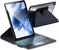 Samsung Galaxy Tab A9+ 360°-os forgatható tok világító német billentyűzettel, kék 1