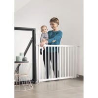 Bezpečnostná zábrana Badabulle Deco Pop pre deti, biela, montáž vŕtaním alebo tlakom, 63 – 106 cm, drevo, na schody a dvere 4