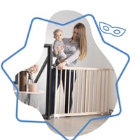 Badabulle Deco Pop fa bababiztonsági kapu, csavaros rögzítés - natúr - 63-106 cm 2