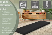 Badenia Trendline vendégmatrac 3 részes összehajtható matrac mikroszálas huzattal 190x60 cm fekete Öko-Tex tanúsított 5