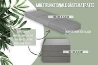 Saltea pentru oaspeți pliabilă Badenia Trendline XXL 196x65x15,5 cm, husă din micropluș, certificată OEKO-TEX, gri deschis 3